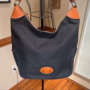 Dooney & Bourke Navy Blue Canvas Hobo Shoulder Bag